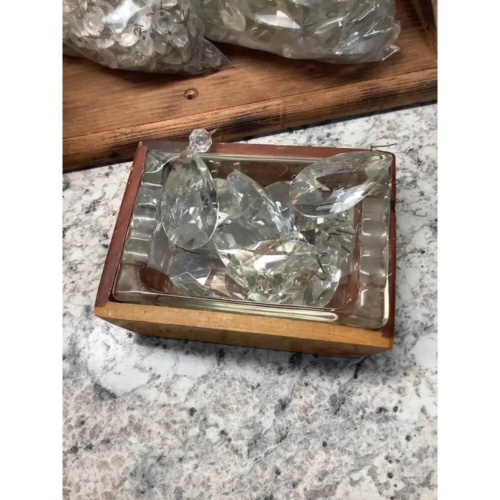 Bulk Lot of Vintage Crystal Chandelier Prisms and Parts
